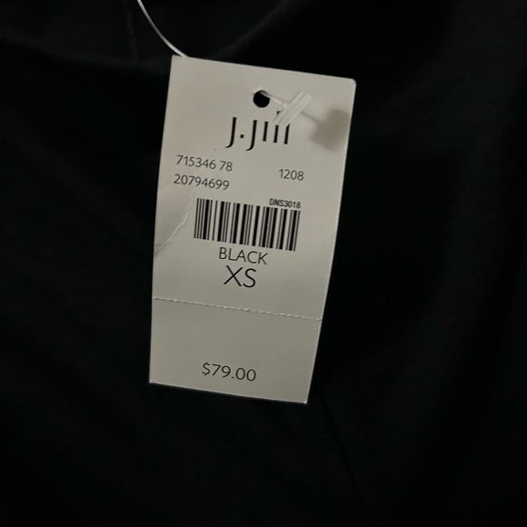 NWT J Jill Pull On Wide Leg Culottes Capri Pant Solid Black Stretch Size XS - Picture 2 of 5